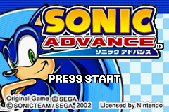 Sonic Advance (europe) Title Screen